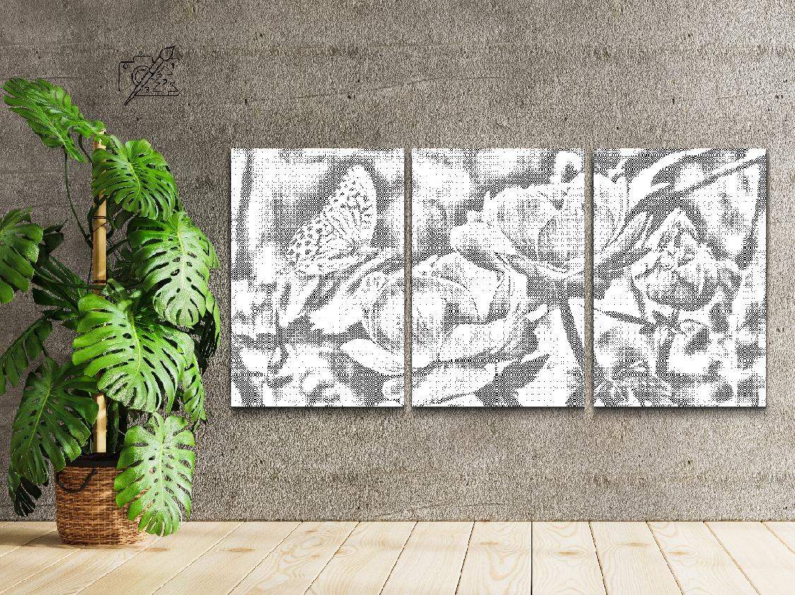 Leptir koji sjedi na cvijetu (set od 3) - Dottingo