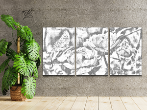 Leptir koji sjedi na cvijetu (set od 3) - Dottingo