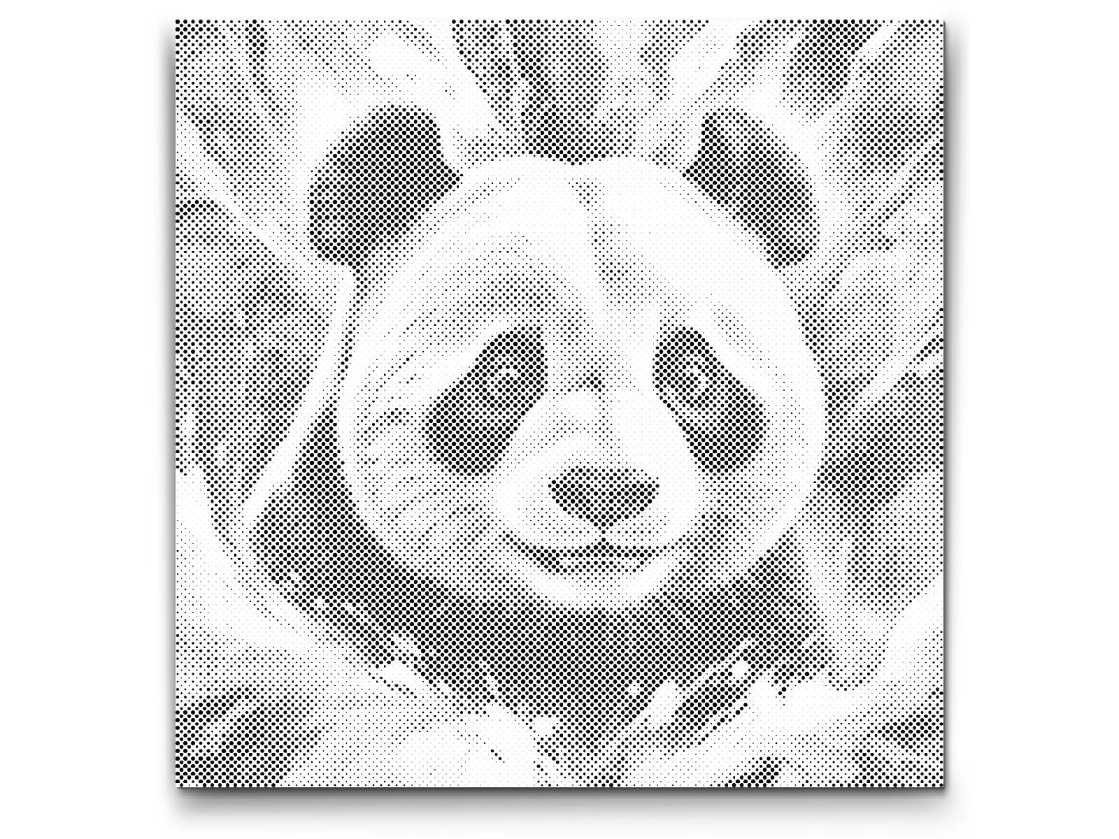 Panda u nijansama tirkizne i narančaste - Dottingo