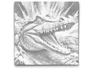 Krokodil u nijansama tirkizne i narančaste - Dottingo