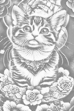 Mačić okružen cvijećem - Dottingo