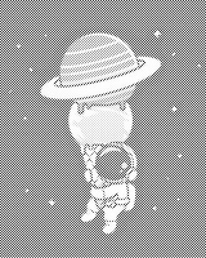 Astronaut s konusom planeta - Dottingo