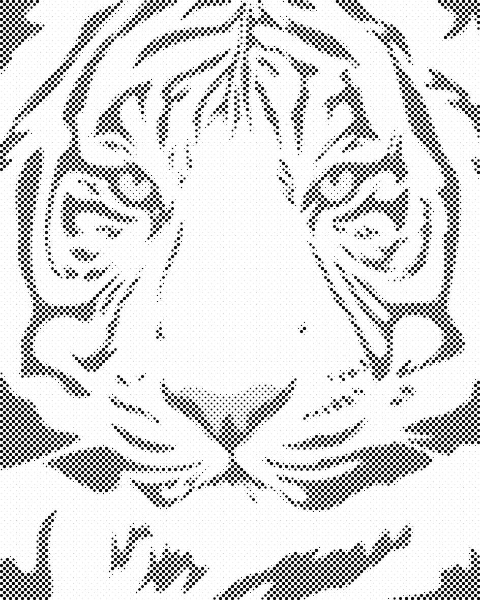 Crno-bijela tigrova glava - Dottingo